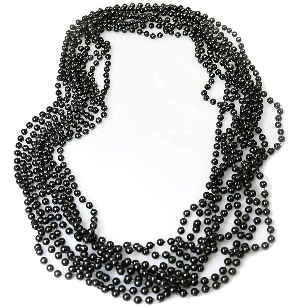 Collares Mardi Gras Negro C/12