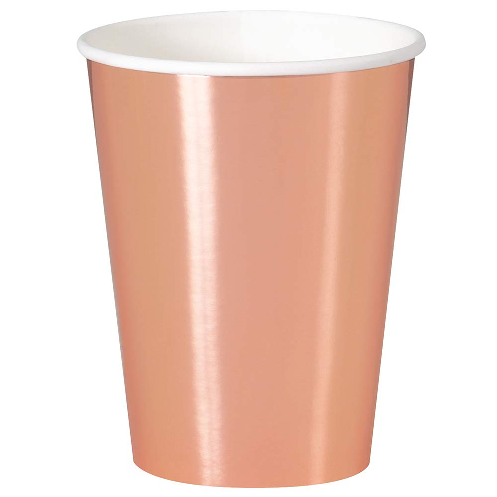 Vaso 12oz Foil Oro Rosa C/8