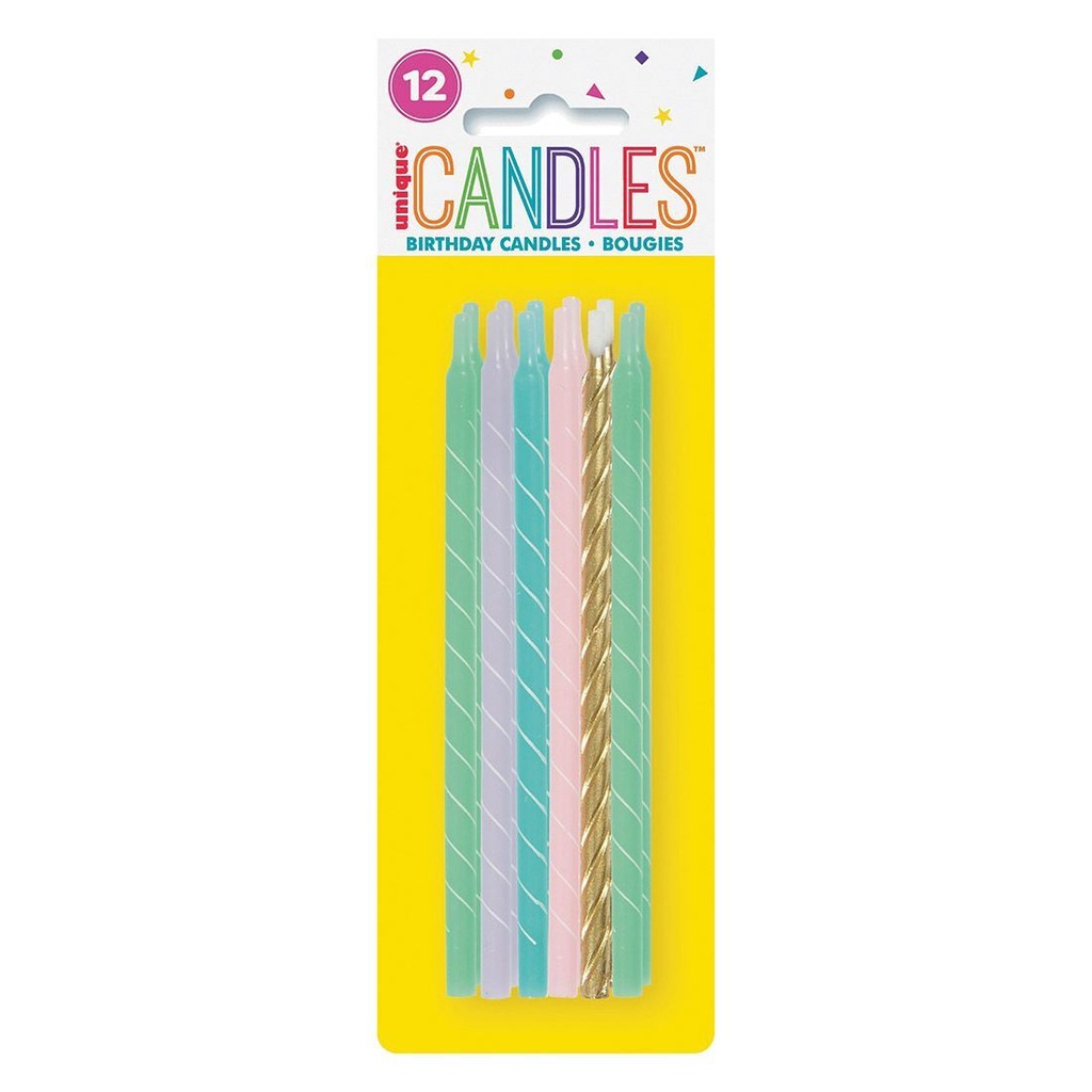 Vela Larga Pastel Multicolor C/12