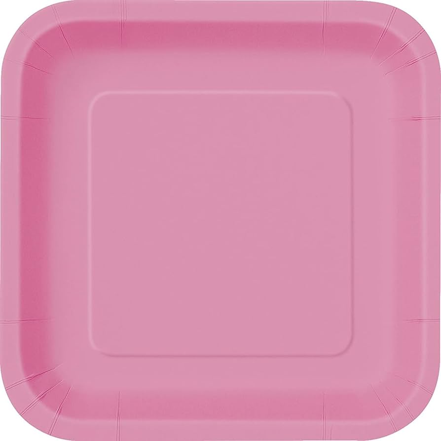 Plato 7" Cuadrado Rosa Fuerte C/16