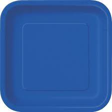 Plato 9" Cuadrado Azul Rey C/14