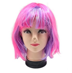 Peluca Neon Rosa Estilo Bob C/1