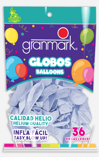 Bolsa De Globos 7" Azul Bebe C/36