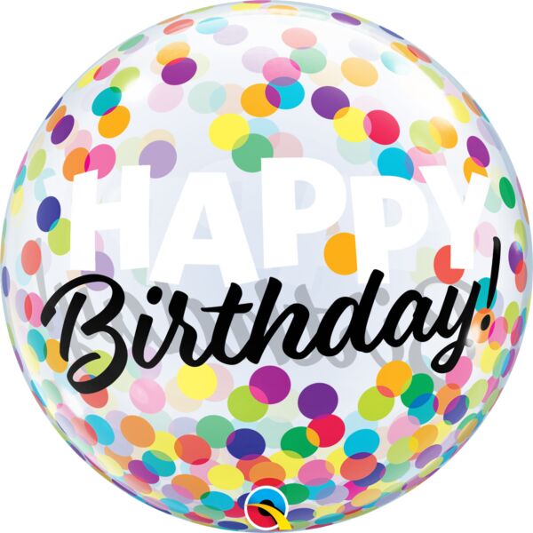 Burbuja 22" Birthday Puntos Coloridos C/1