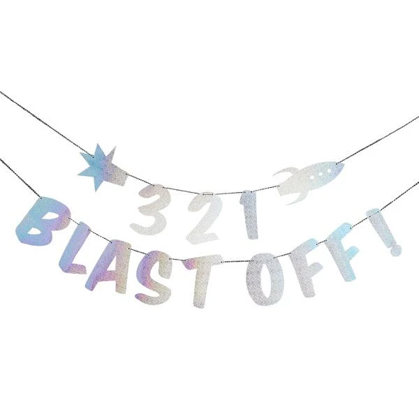 Banner 3 2 1 Blast Off Space Party C/1