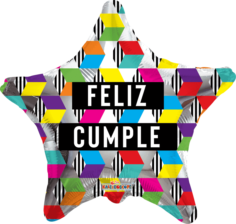 Globo 22" Feliz Cumple Zig Zag Estrella C/1