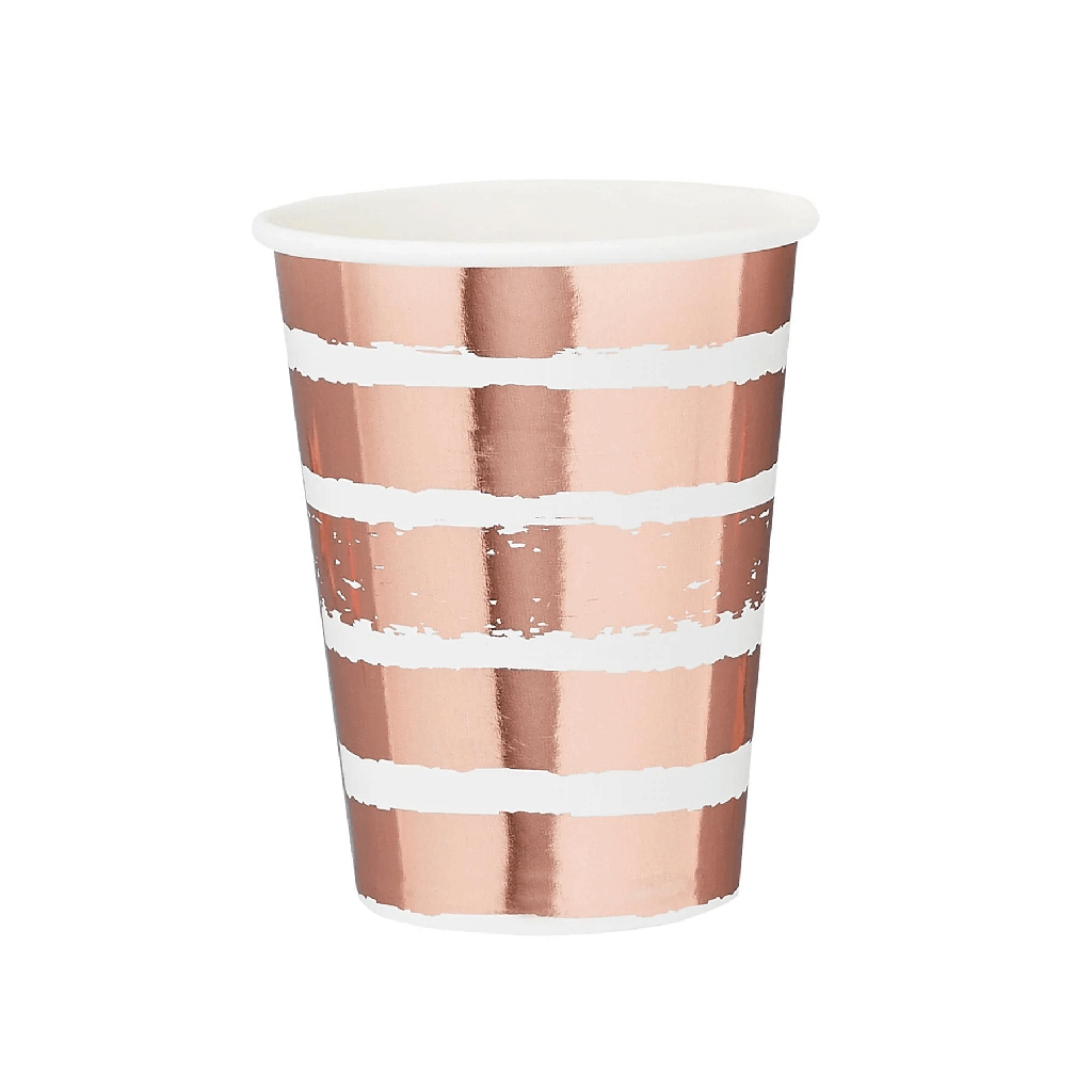 Vaso 9oz Foil Oro Rosa C/10