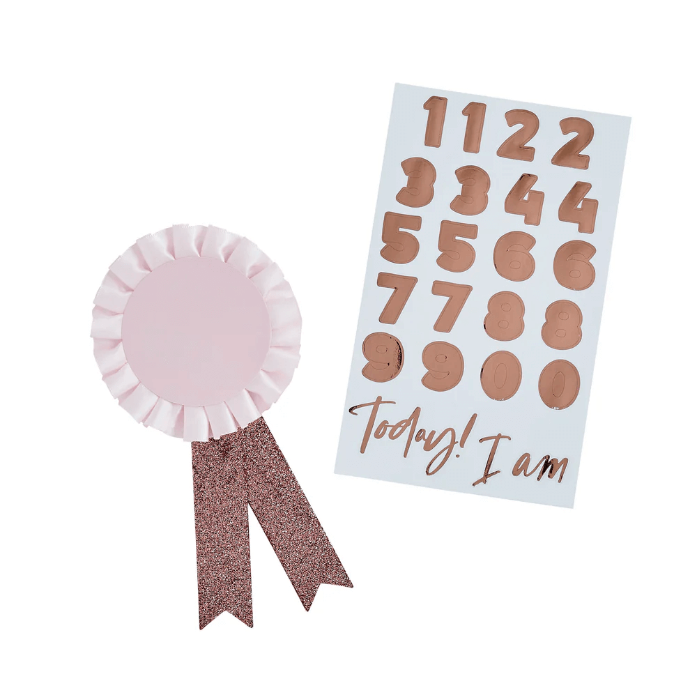 Birthday Badge Rose Gold Personalizable C/1