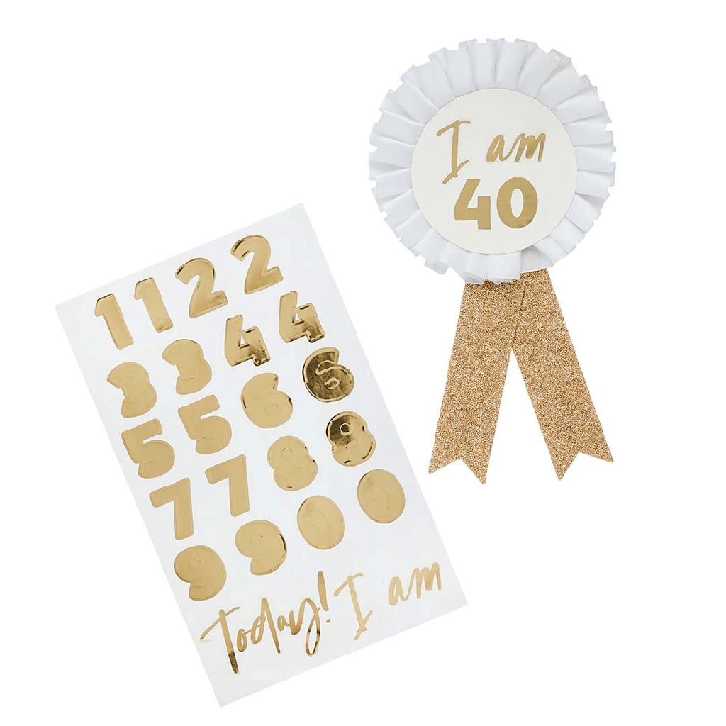 Birthday Badge Gold Personalizable C/1