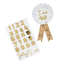 Birthday Badge Gold Personalizable C/1