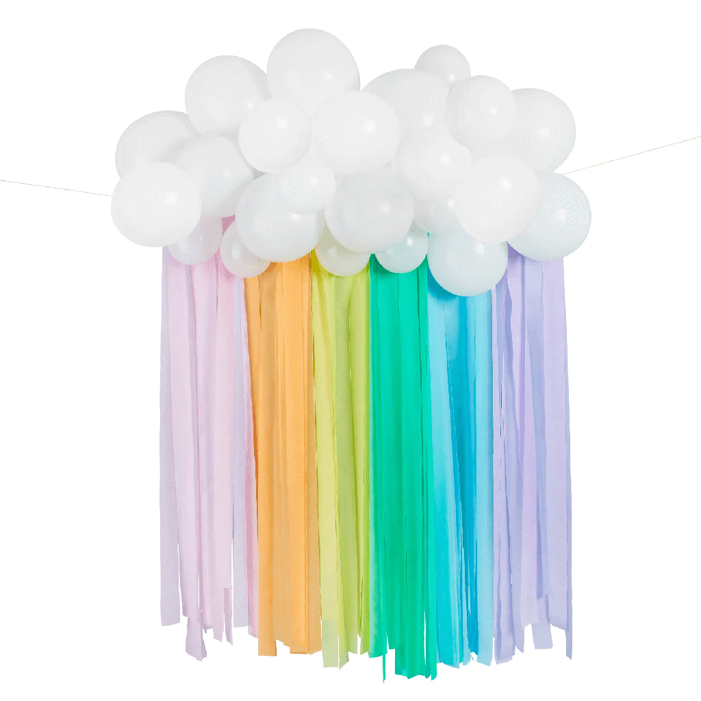 Balloon And Streamer Backdrop Rainbow C/1