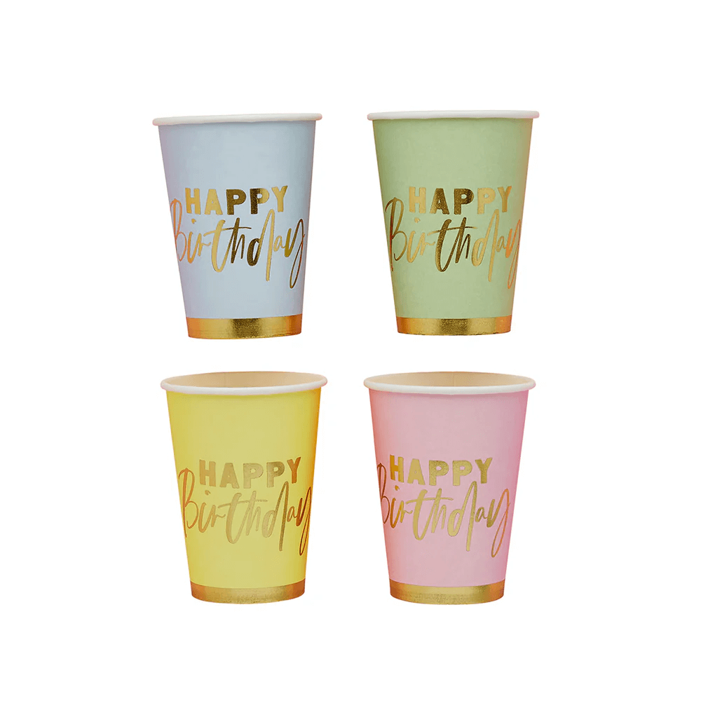 Vaso 9oz Pastel Happy Birthday C/8