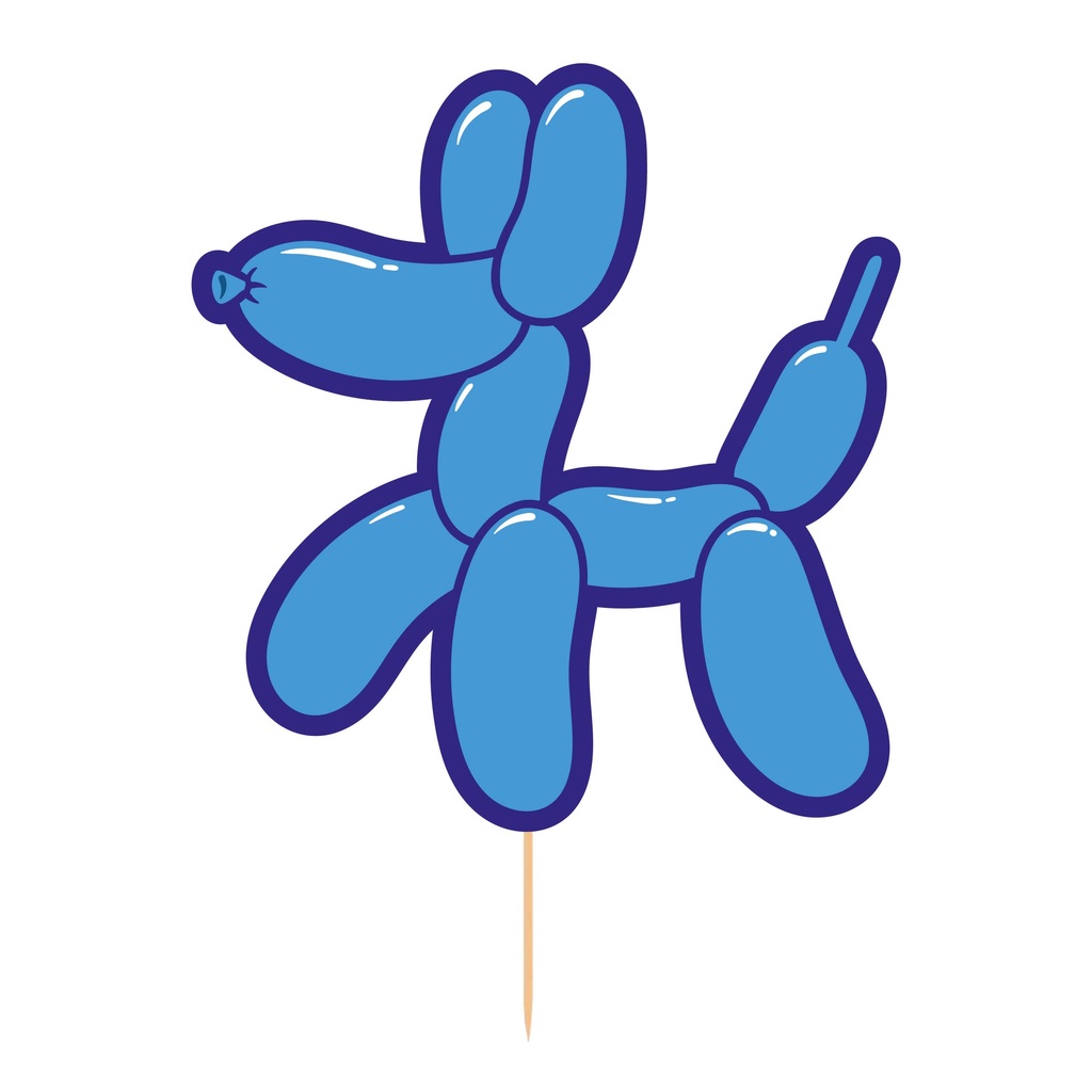 Cake Topper Blue Balloon Dog  C/1