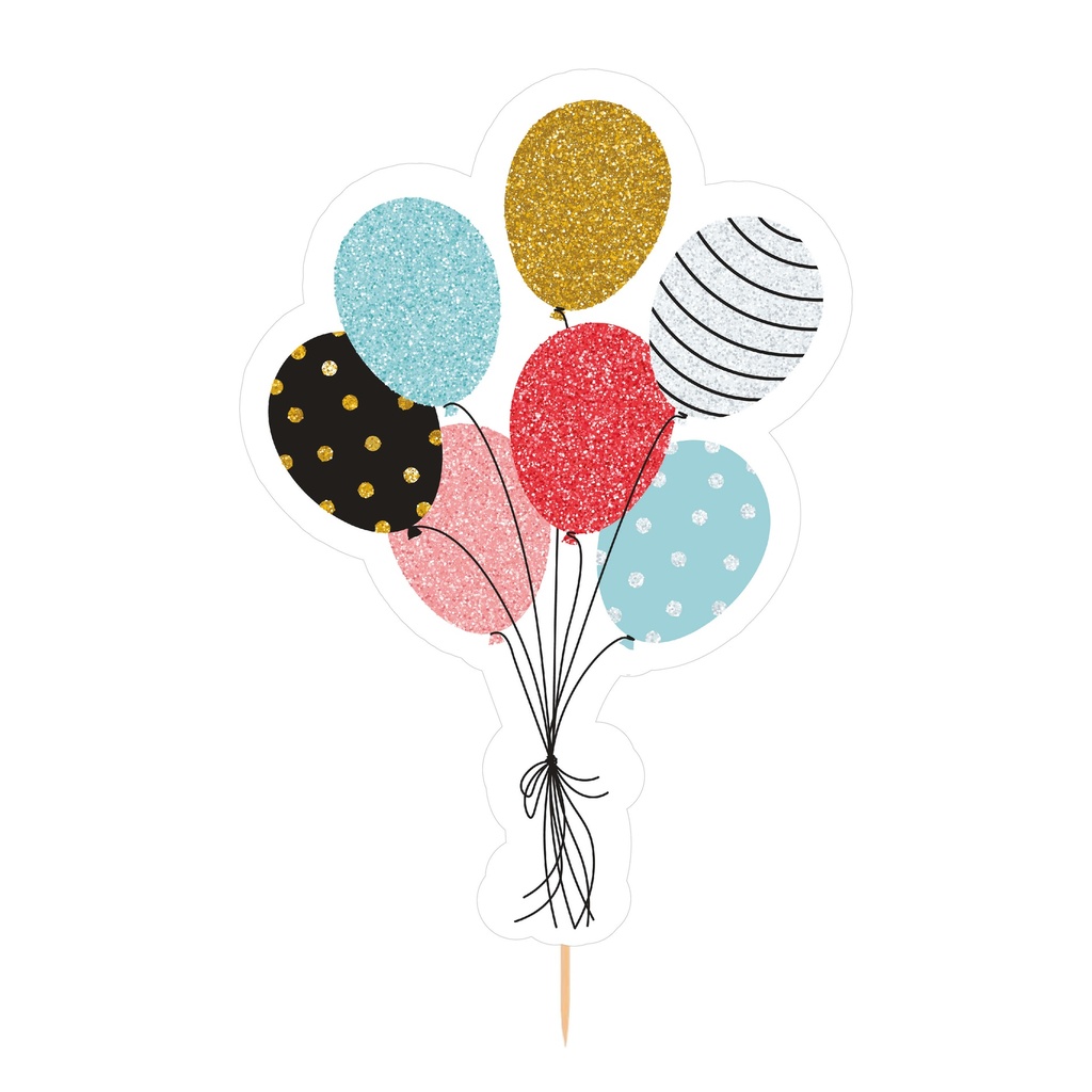 Cake Topper Globos Colores  C/1