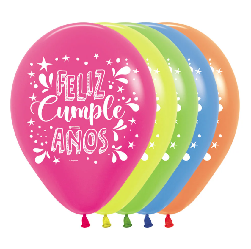 Globo 12" Latex Splash Neon Surtido  C/1