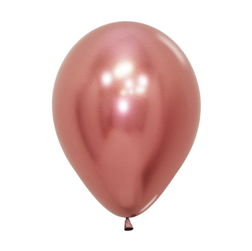 Globo 12" Latex Reflex Dorado Rosa C/1