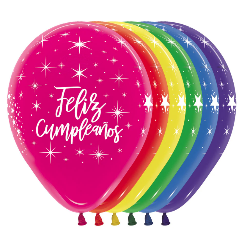 Globo 12" Latex Infinity Radiante Colores C/1