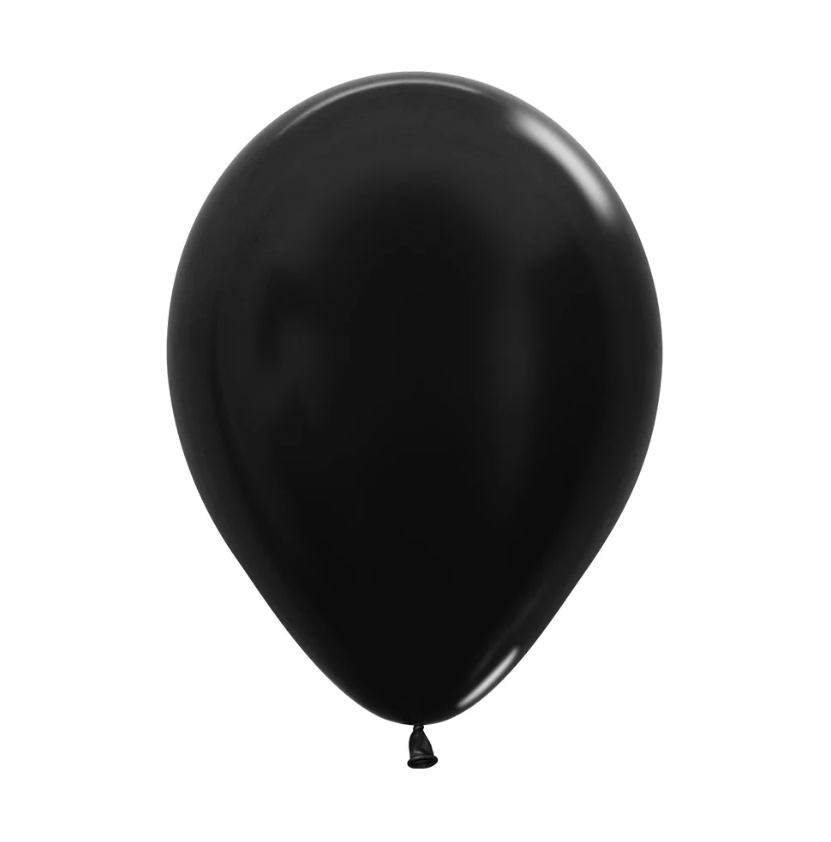 Globo 12" Latex Metal Negro C/1