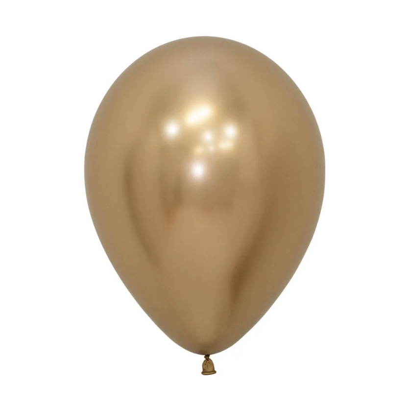 Globo 12" Latex Reflex Dorado C/1