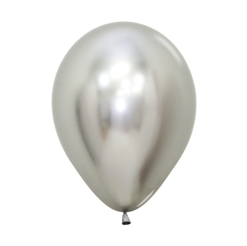 Globo 12" Latex Reflex Plata C/1