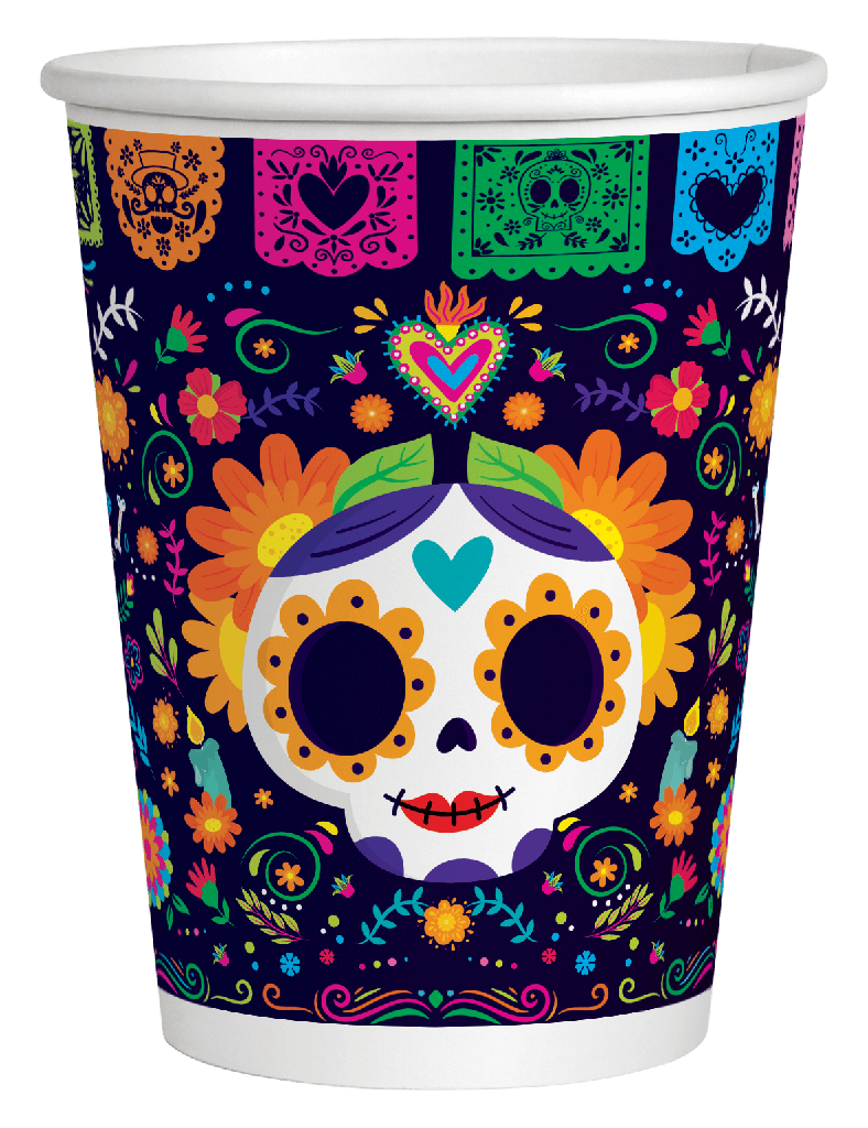 Vaso 9oz Dia de Muertos  C/6