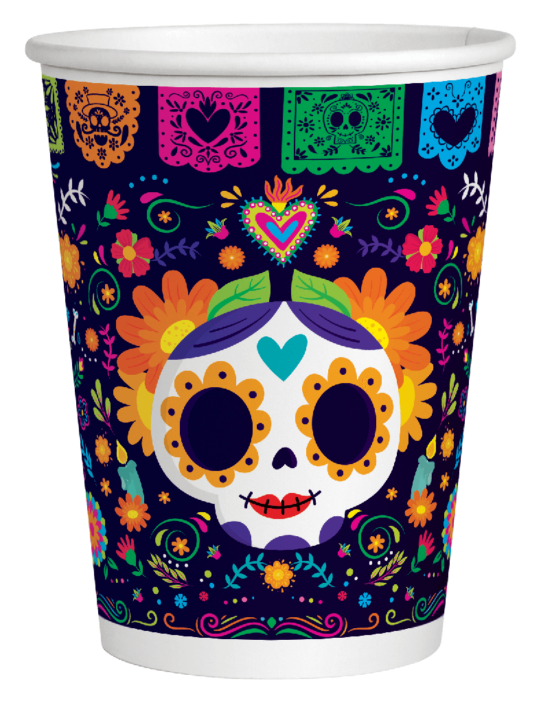 Vaso 9oz Dia de Muertos C/6