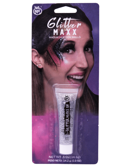 Maquillaje Glitter Plata C/1