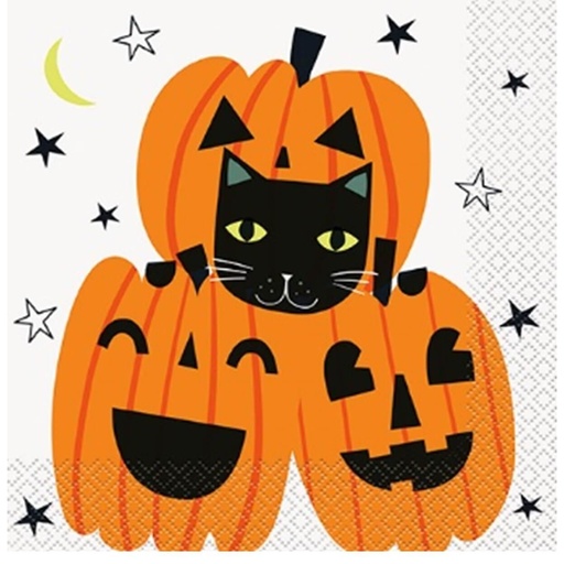 Servilleta G Pumpkin and Cat Halloween C/45