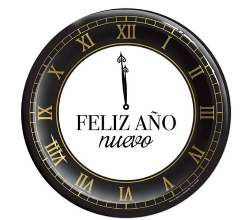 Plato 7" Feliz Año Nuevo Reloj C/8