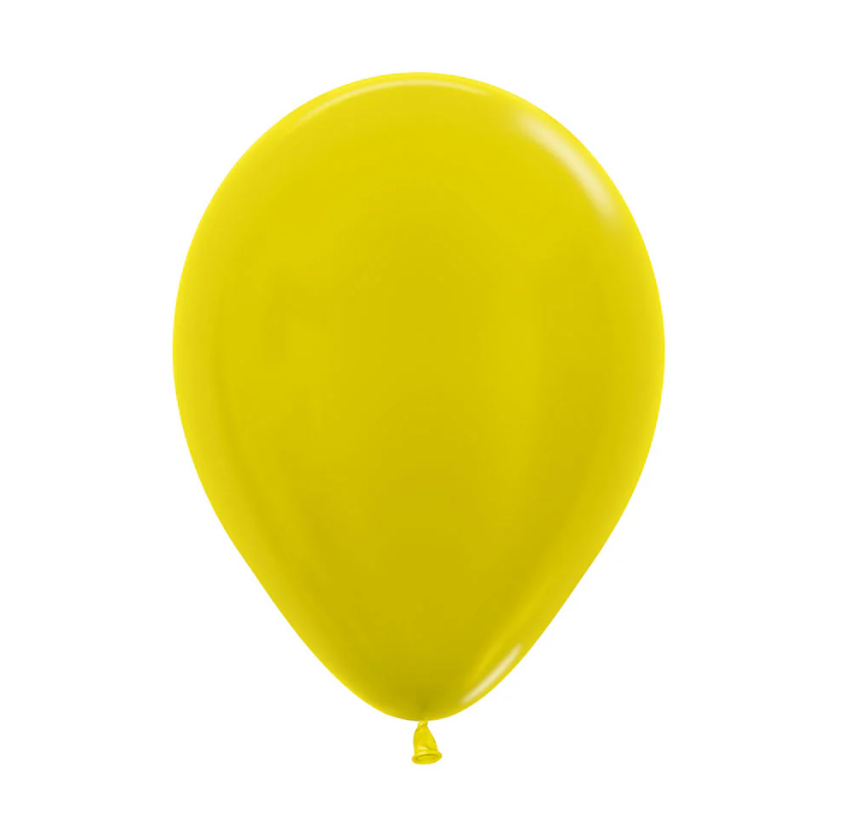 Globo 12" Latex Metal Amarillo C/1