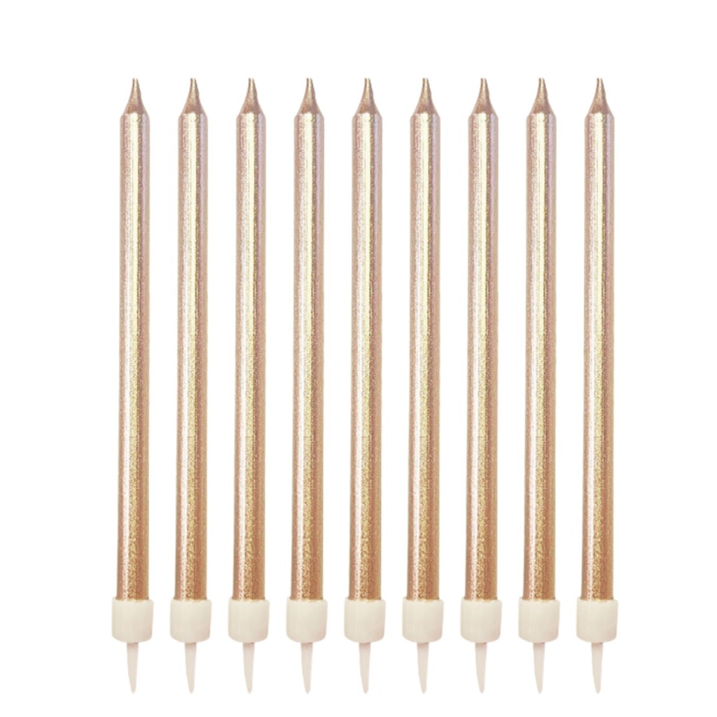 Velas Metalicas Rose Gold C/12