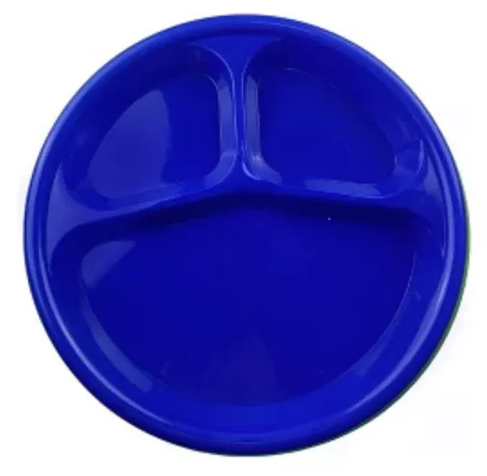 Plato 10.25" Con Division Azul Rey C/20