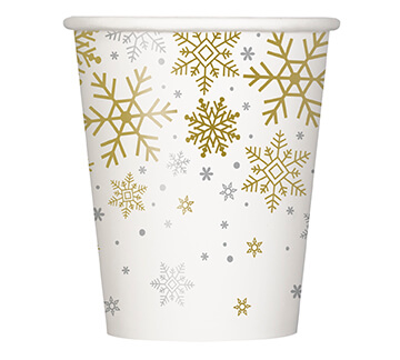 Vaso 9 Oz  Silver & Gold Holiday C/8