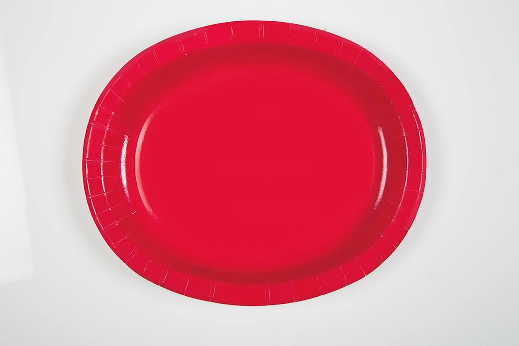 Plato 12" Ovalado Rojo C/8