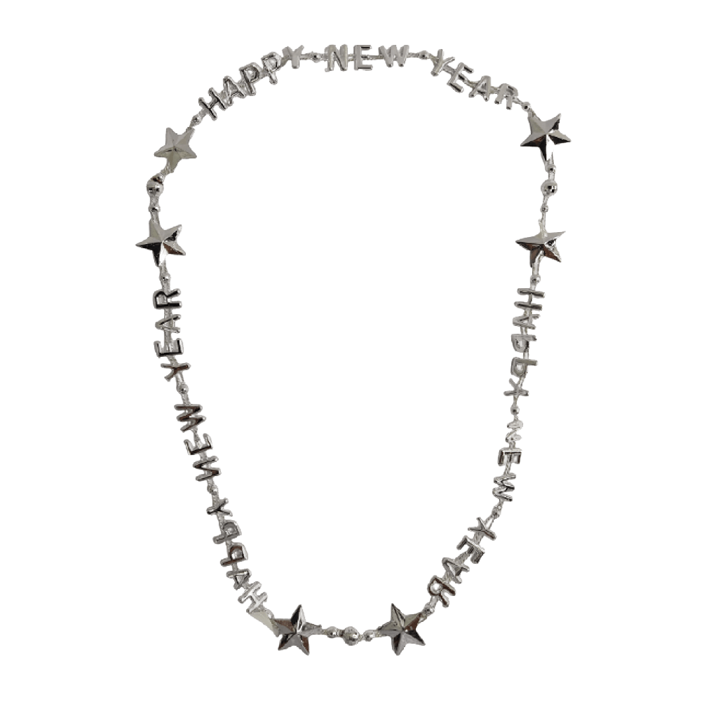 Collar Happy New Year color Plata C/1