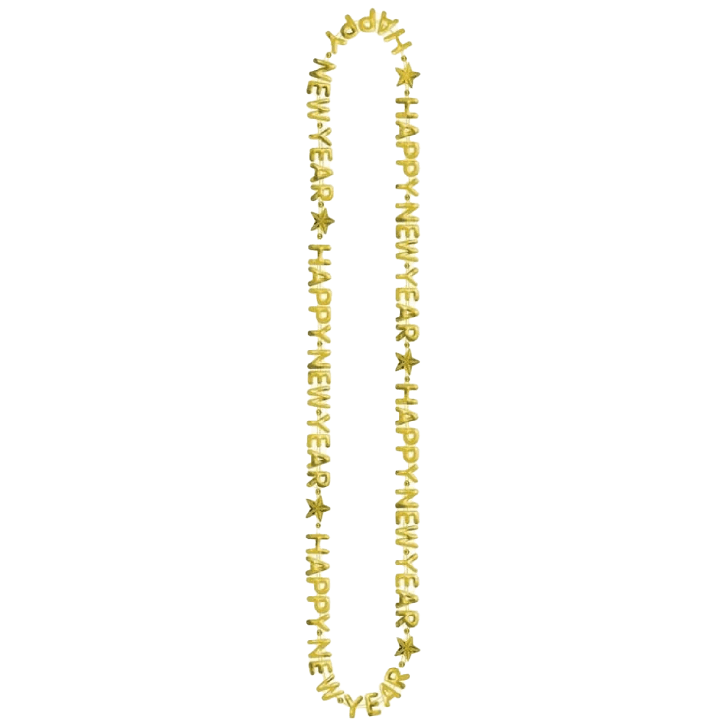 Collar Happy New Year color Dorado C/3