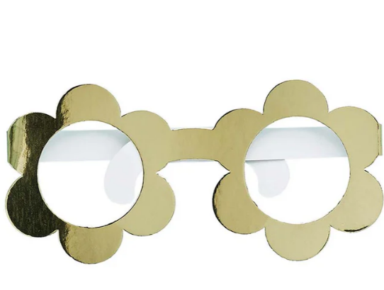 Paper Glasses Gold Daisy C/10