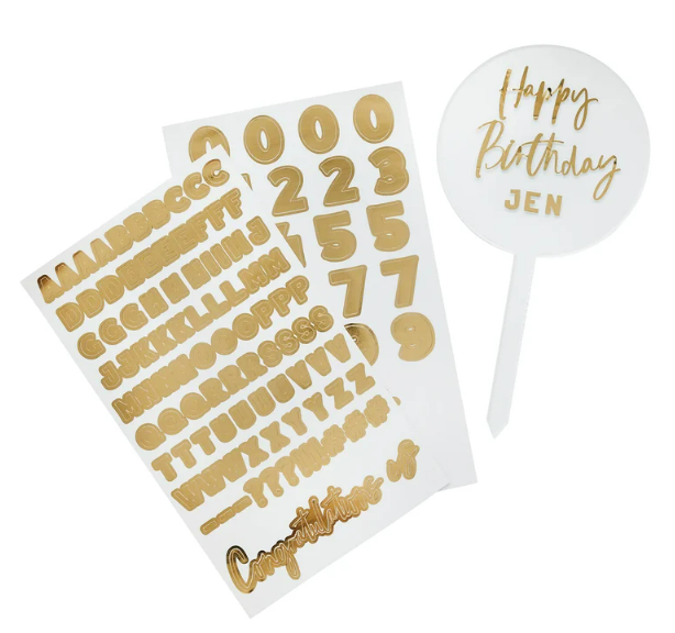 Cake Topper Acrilico Gold Personalizable C/1