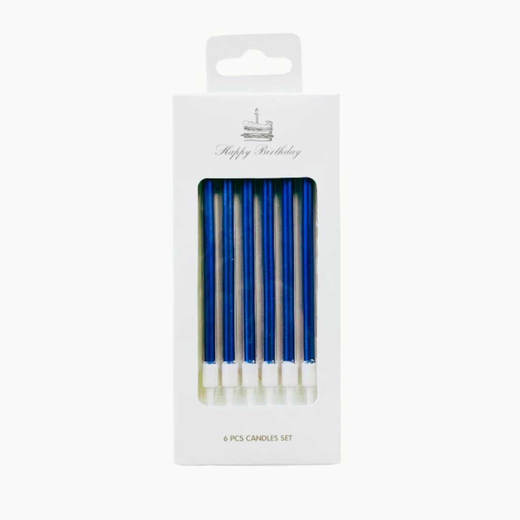Velas Metalicas Azul C/6
