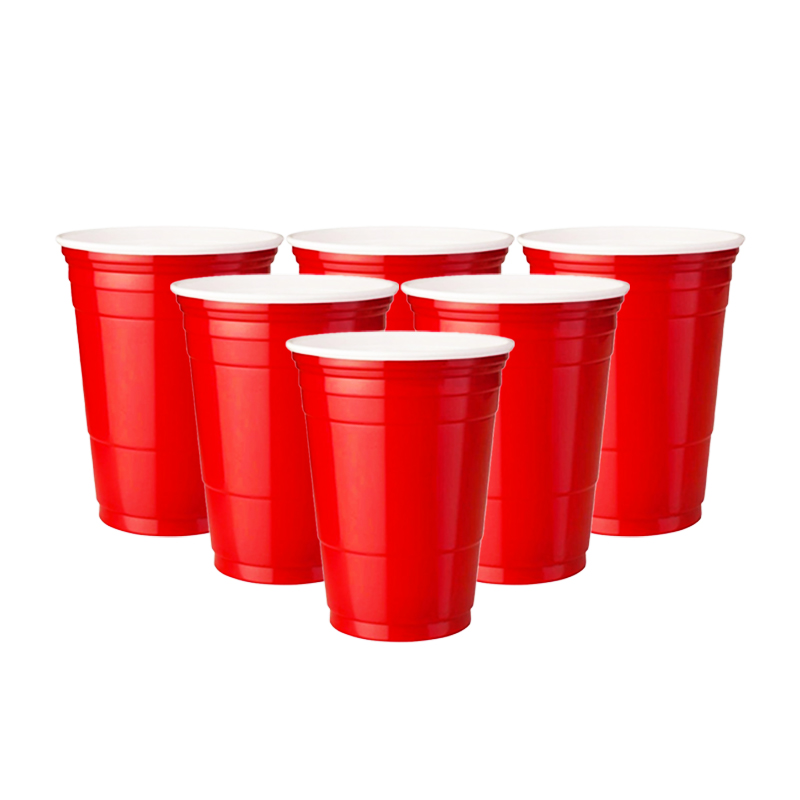 Vaso Plastico 16oz Rojo C/16