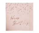 Servilleta Happy Birthday Rose Gold C/20