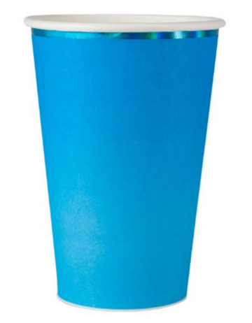 Vaso Foil Degradado Azul  C/8