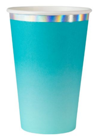 Vaso Foil Degradado Aqua C/8