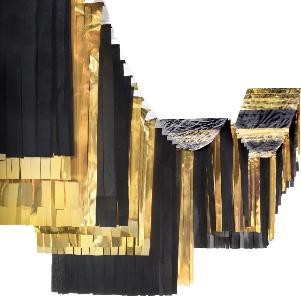 Foil & Tissue Ceiling Hanging Garland Dorado / Negro C/1