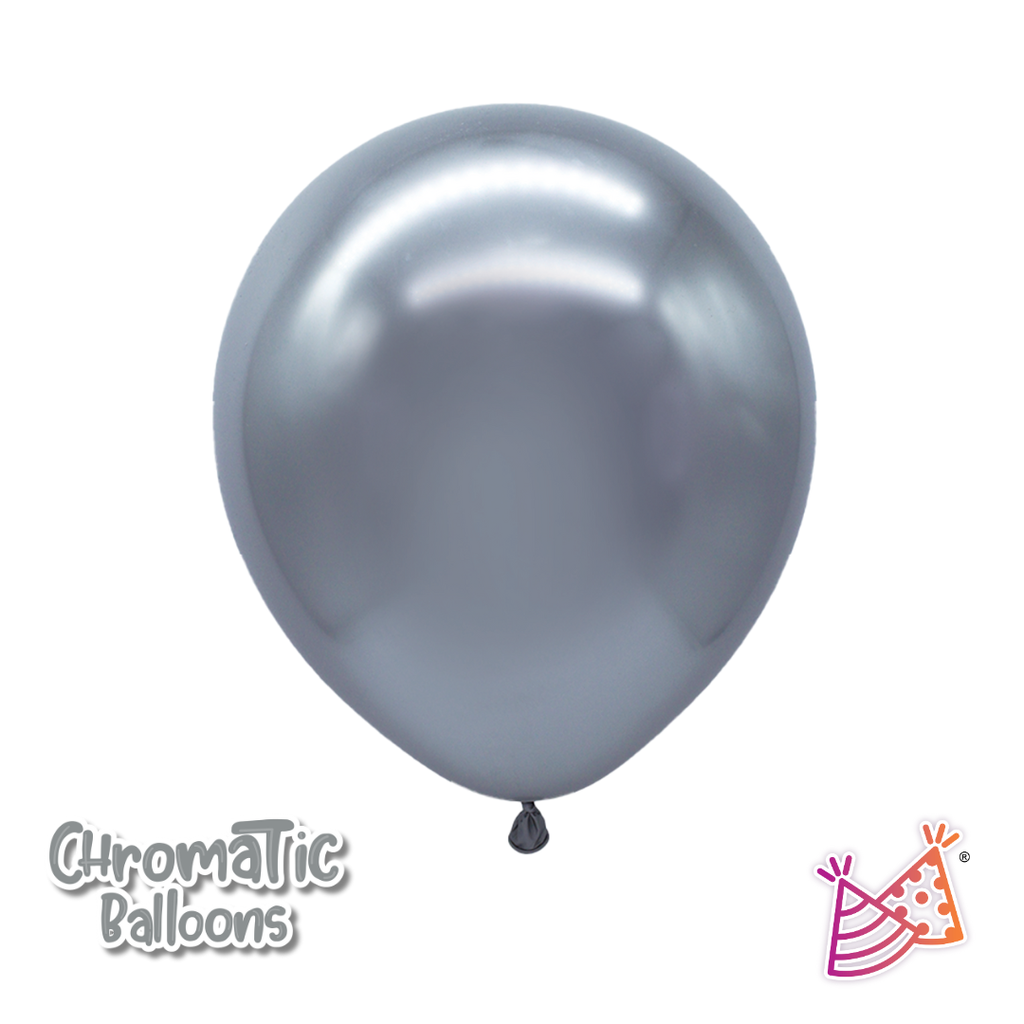 Bolsa De Globos Chrome 9" Plata C/50