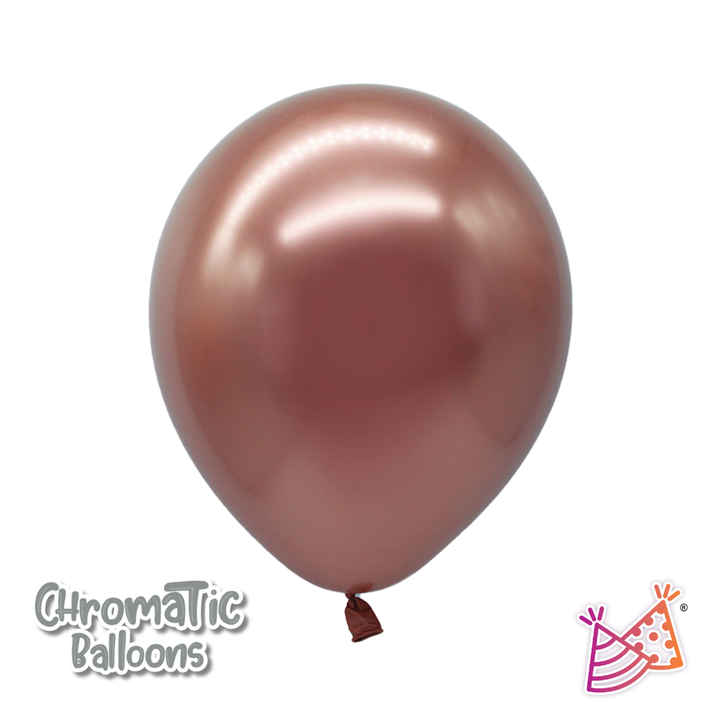 Bolsa De Globos Chrome 9" Rose Gold C/50