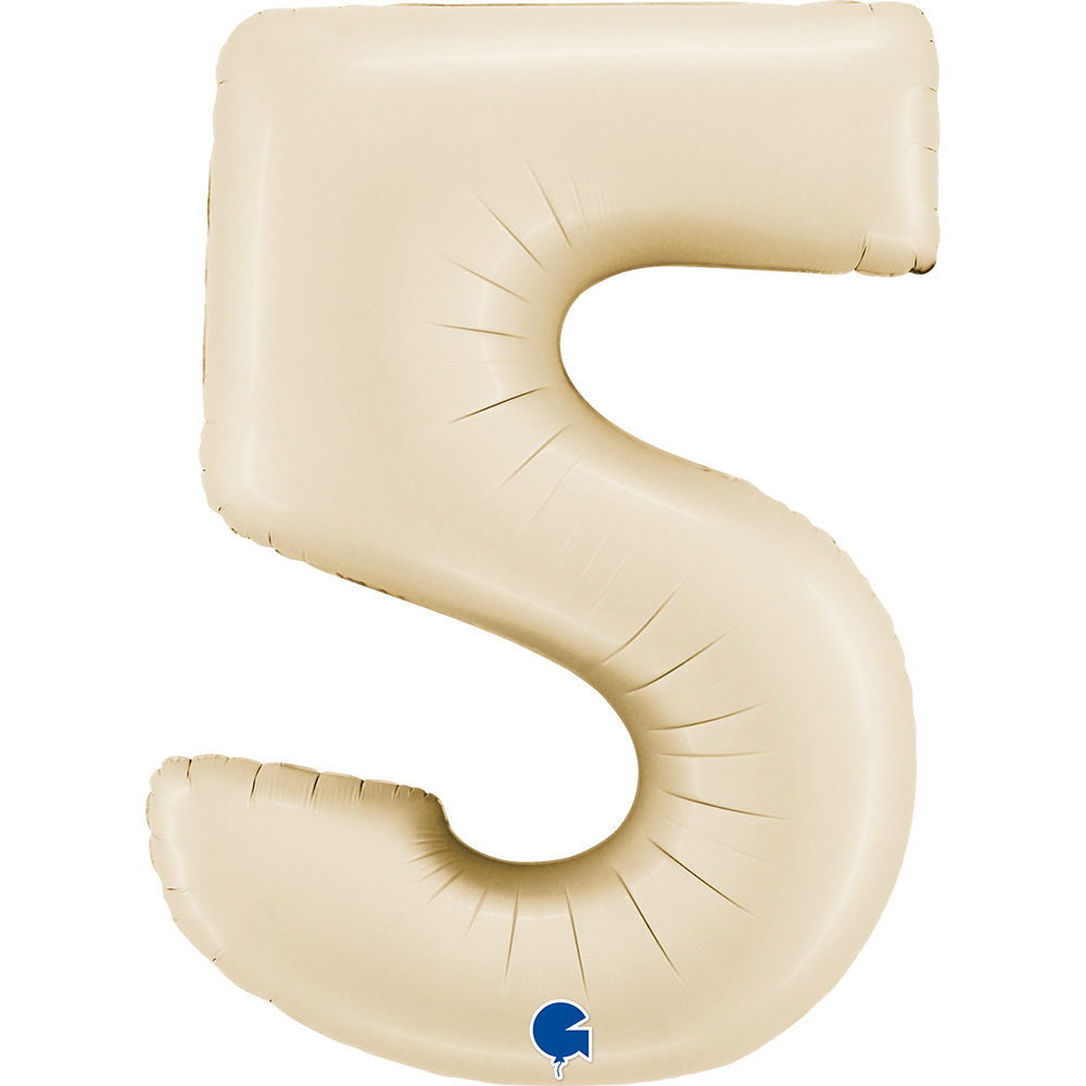 Globo 40" Número 5 Ivory Cream C/1