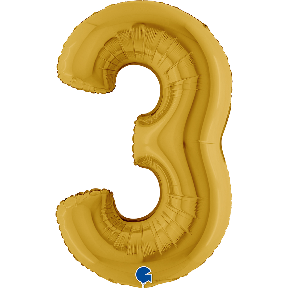 Globo 40" Numero 3 Oro C/1