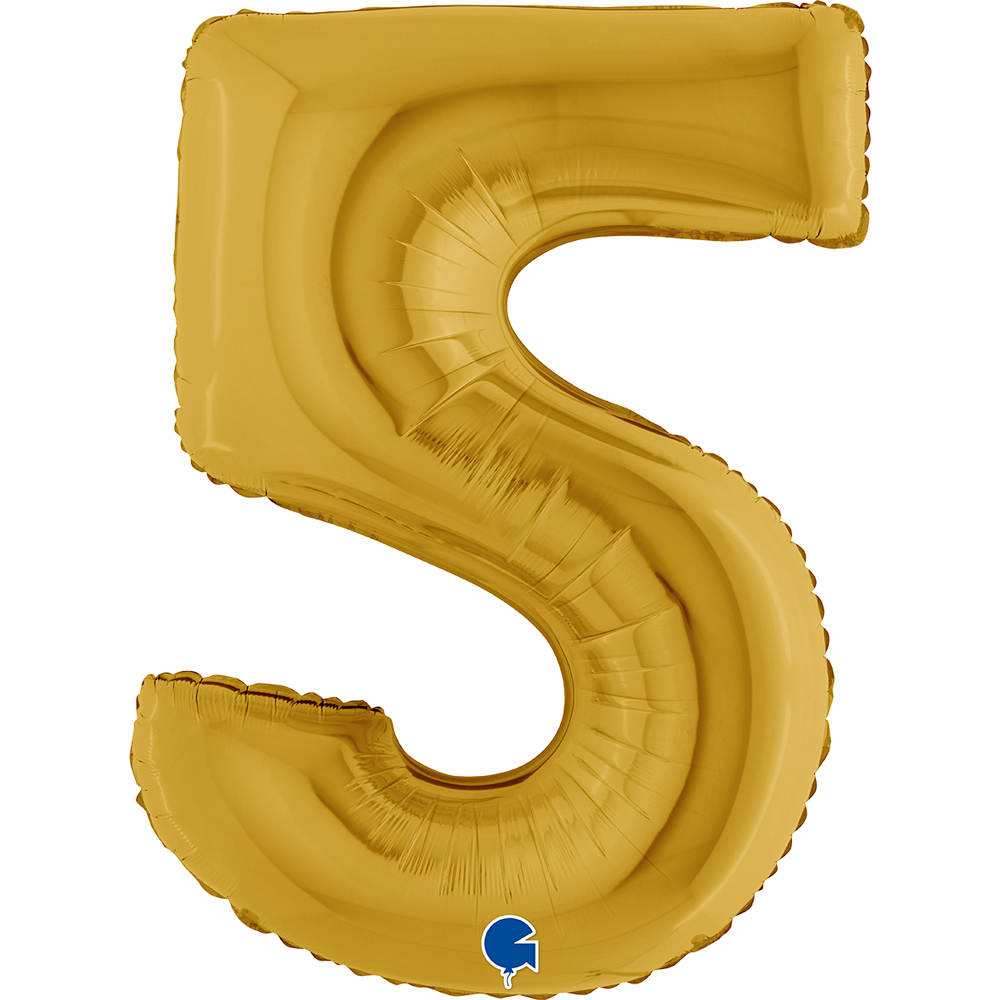 Globo 40" Numero 5 Oro C/1