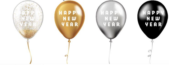 Globo 12" Latex Happy New Year C/1